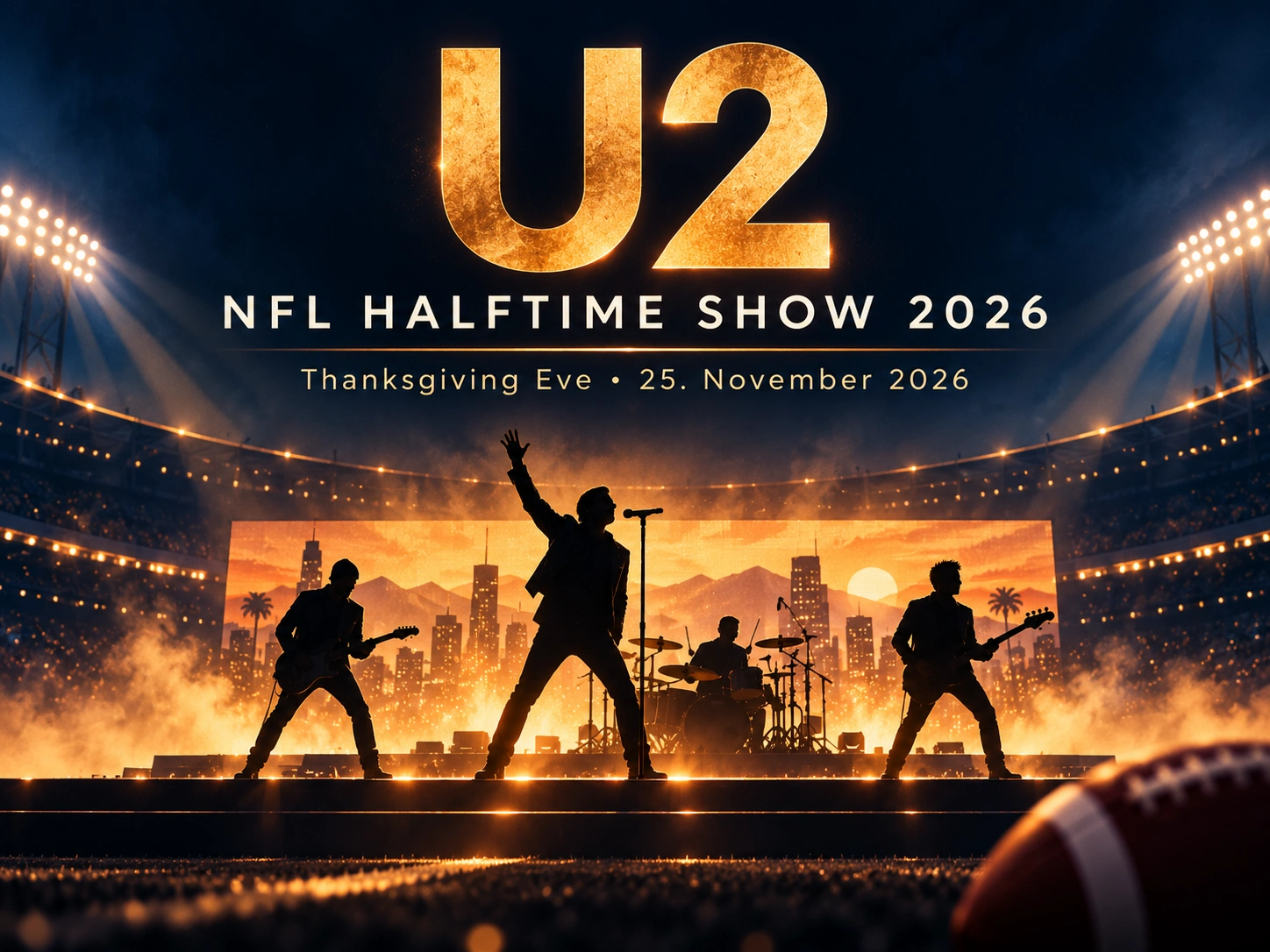U2 spelen NFL-halftijdshow 2026 – Wereldtournee 2027 aangekondigd