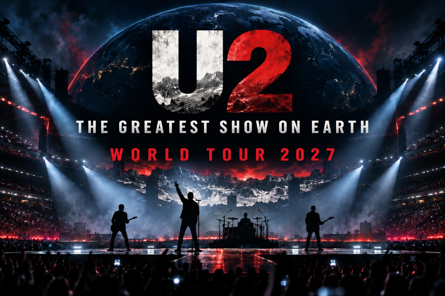 U2 kondigen "The Greatest Show On Earth" wereldtournee 2027 aan - data, voorverkoop & tickets